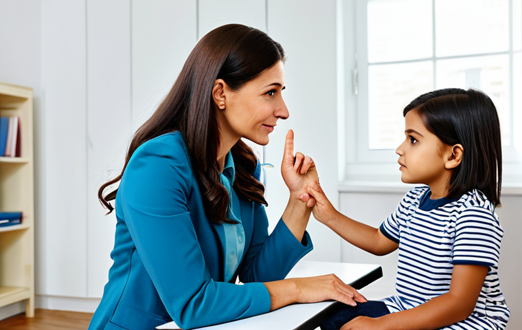 **
A woman, professional psychologist or counselor, in a brightly lit office, fully clothed in modest professional attire, leading a therapy session, a child is listening attentively, safe for work, appropriate content, perfect anatomy, correct proportions, natural pose, well-formed hands, proper finger count, family-friendly.
**